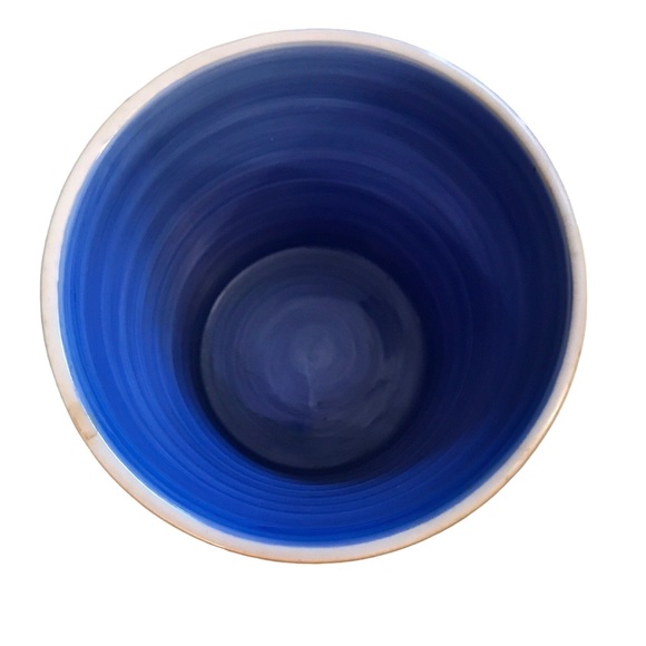 Molly Hatch Anthropologie GROW Flower Pot Planter 4" Take Root Blue Yellow - Picture 2 of 10